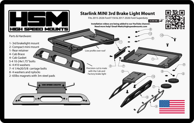 HSM Starlink Mini 3rd Brake Light Cab Mount