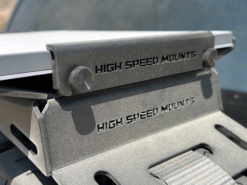 High Speed Mounts spare tire mount system on a vehicle
